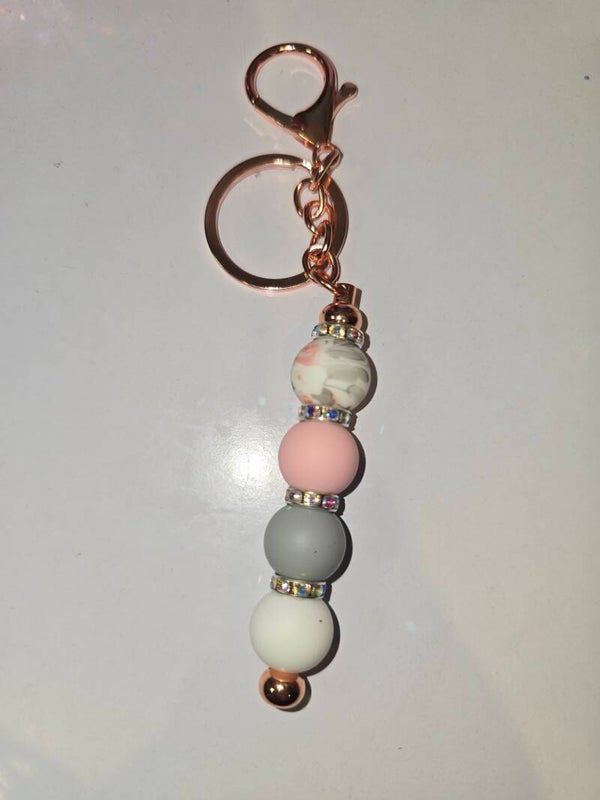 Sparkle Bead Keyring (rose gold)