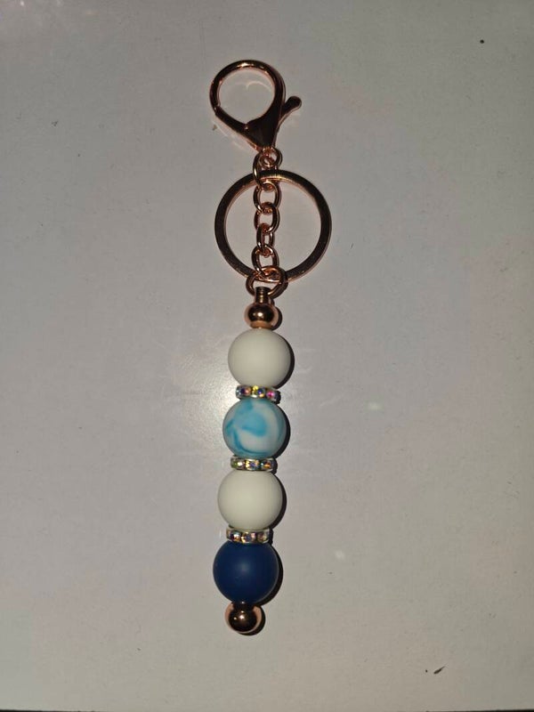 Sparkle Bead Keyring (rose gold)