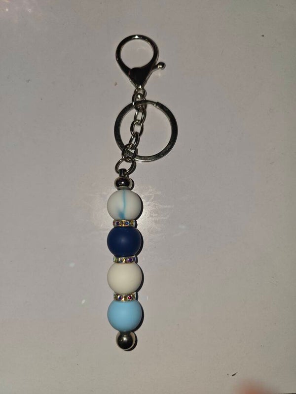 Sparkle Bead Keyring (sliver)