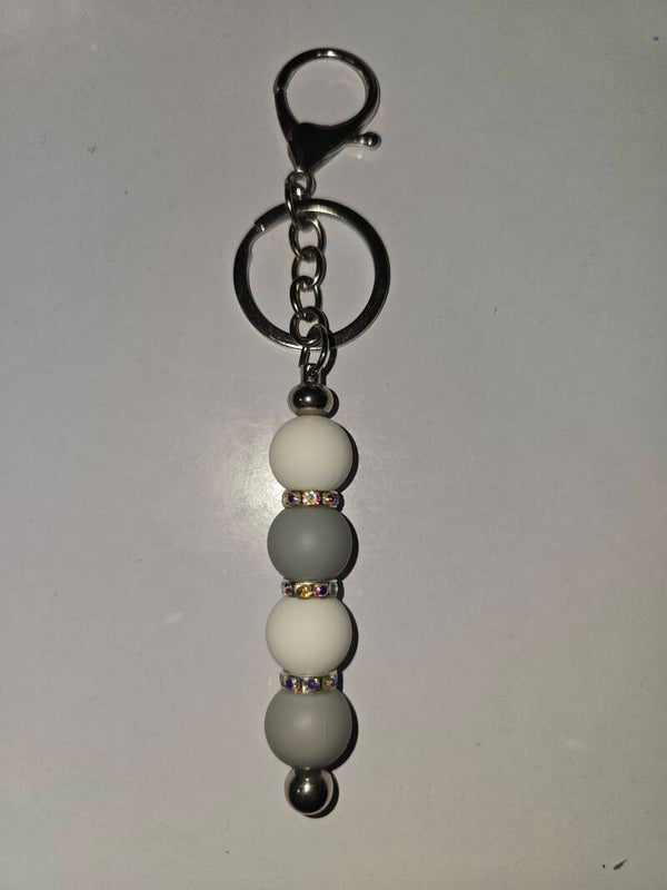 Sparkle Bead Keyring (sliver)