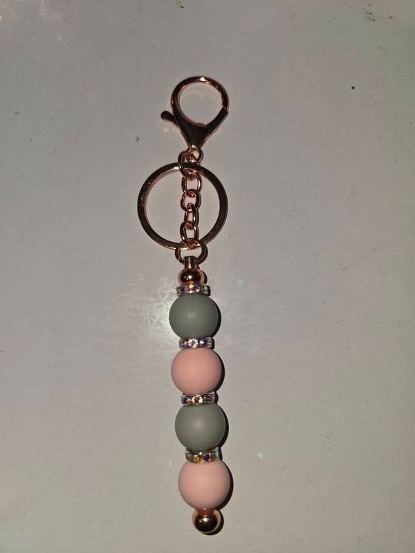 Sparkle Bead Keyring (rose gold)