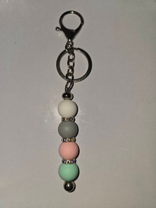 Sparkle Bead Keyring (rose gold)