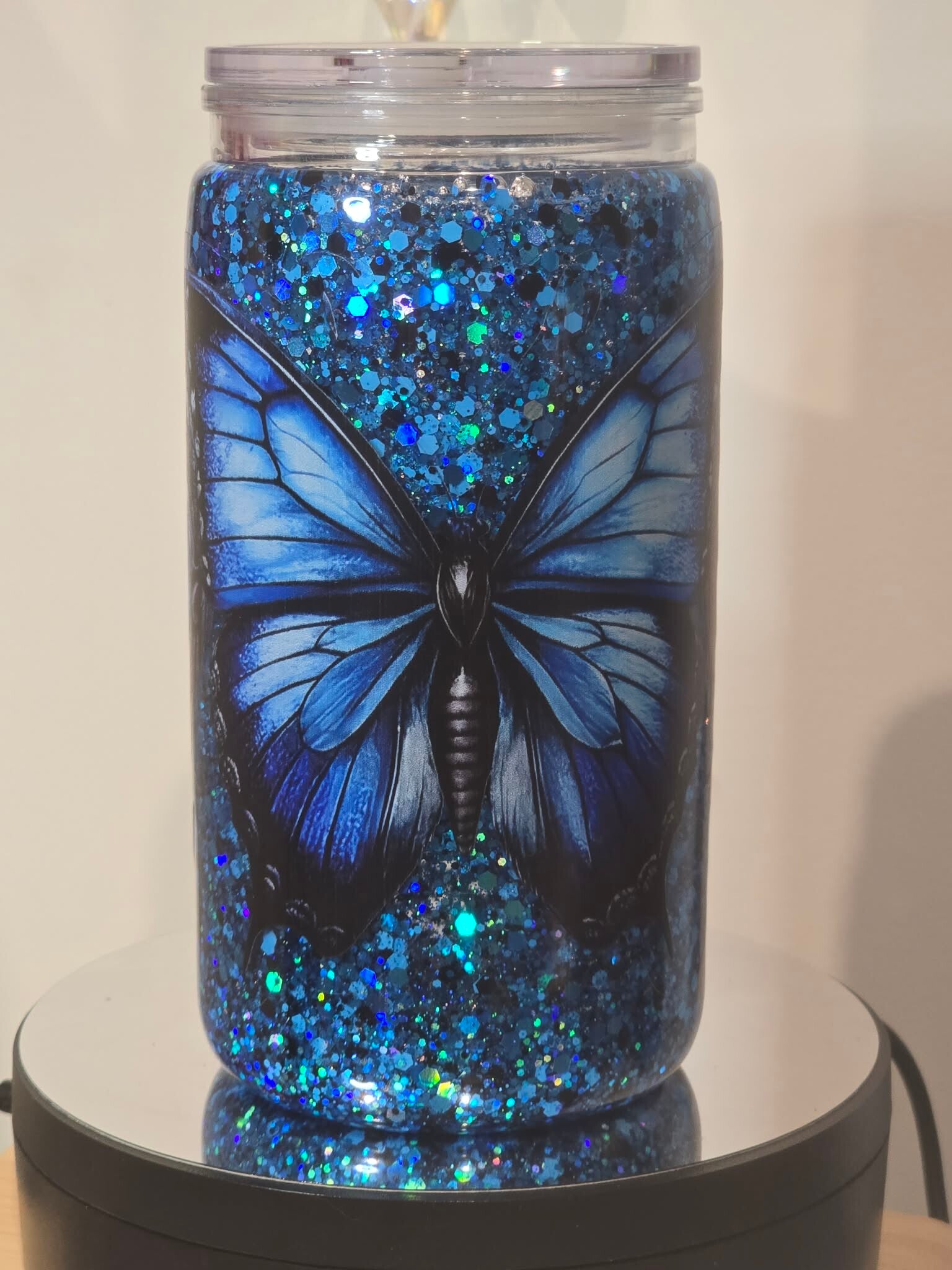 Blue Butterfly 16oz Snow Tumbler