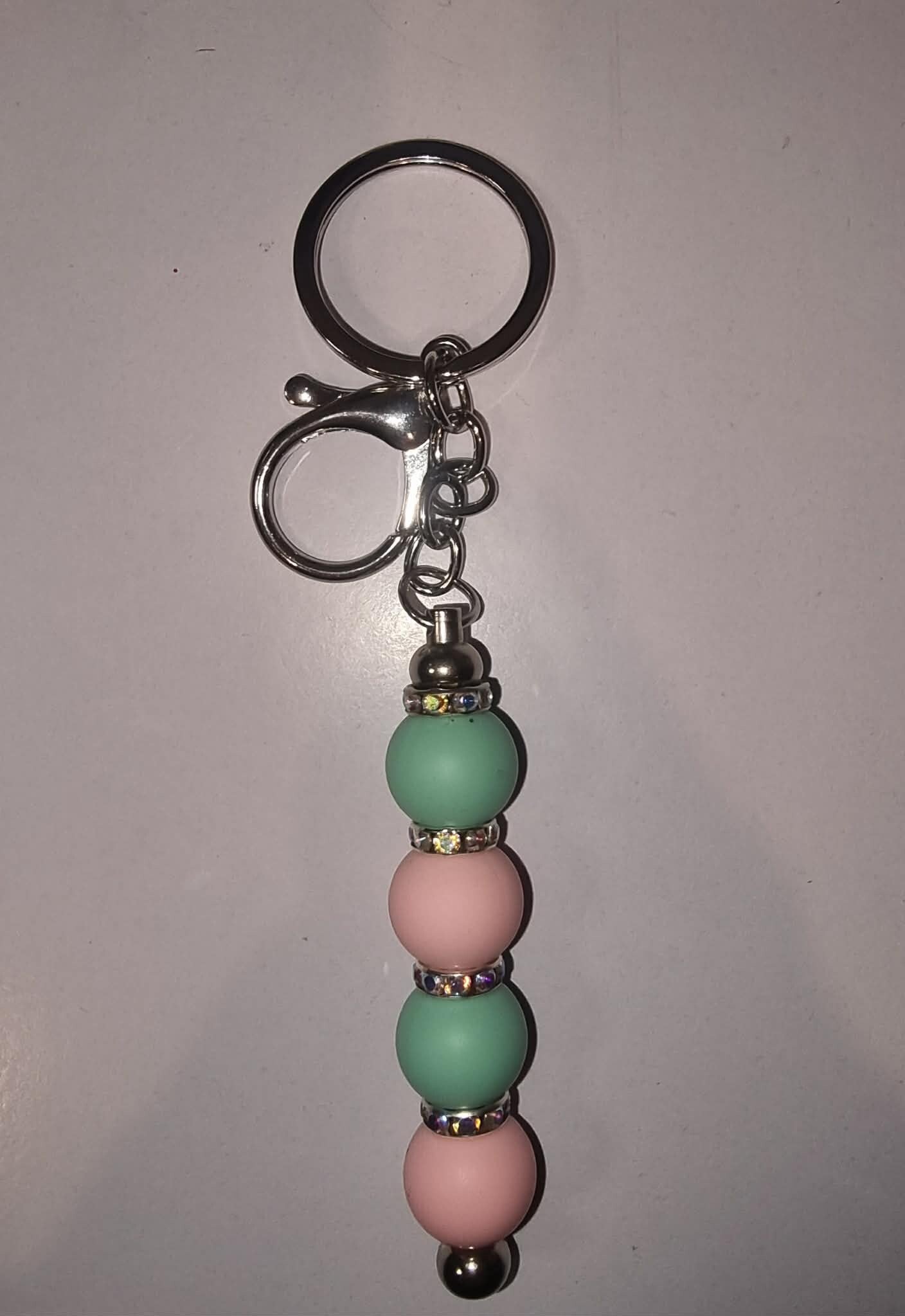 Sparkle Bead Keyring (sliver)