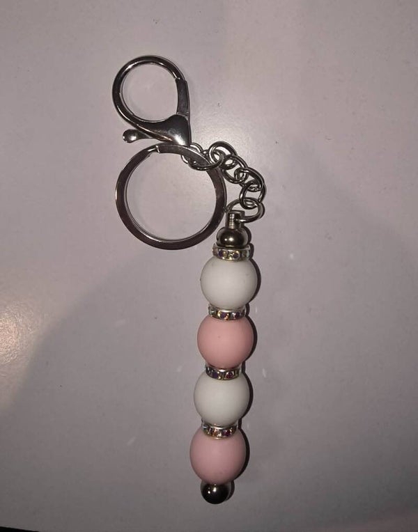 Sparkle Bead Keyring (sliver)