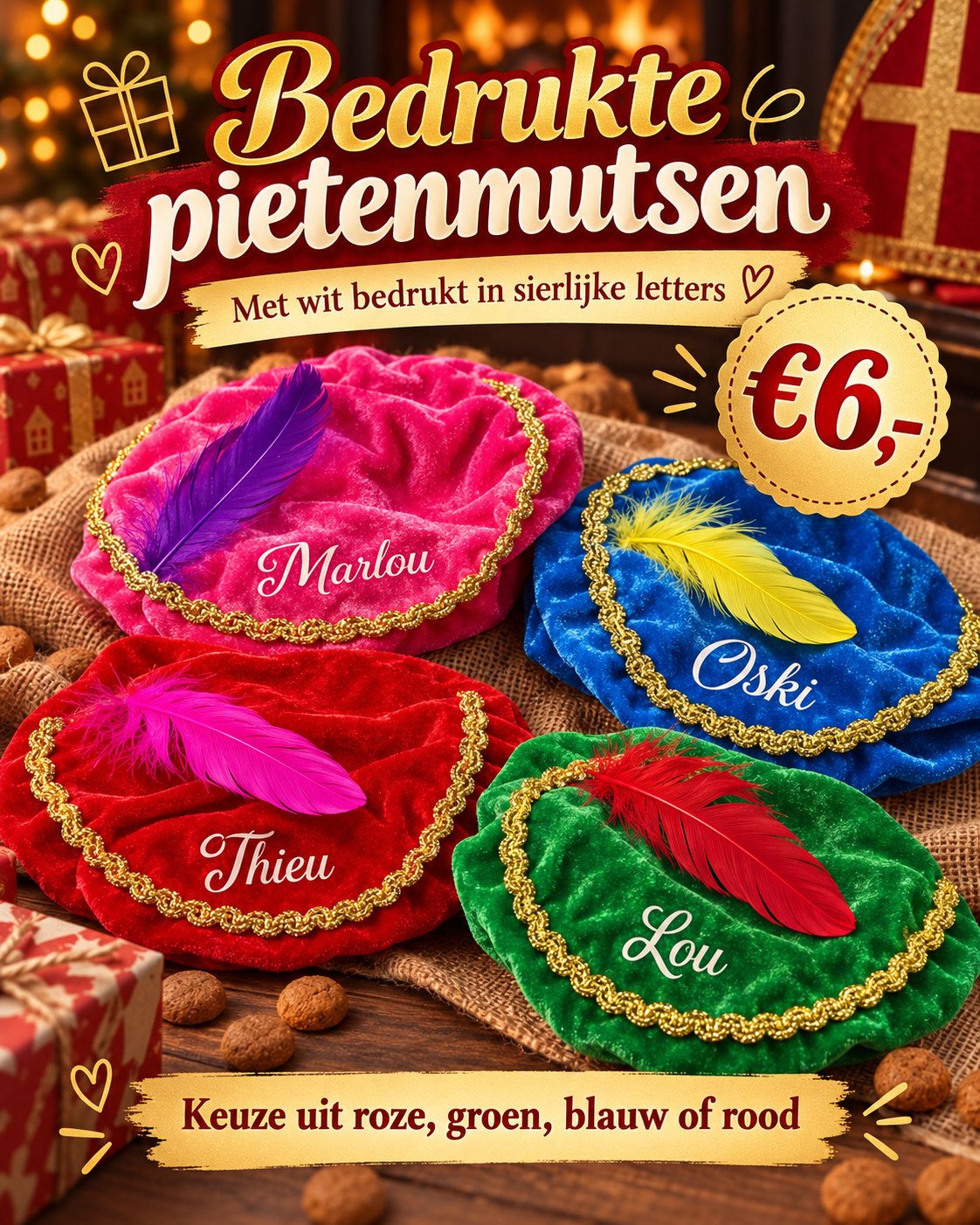 Bedrukte pietenmuts