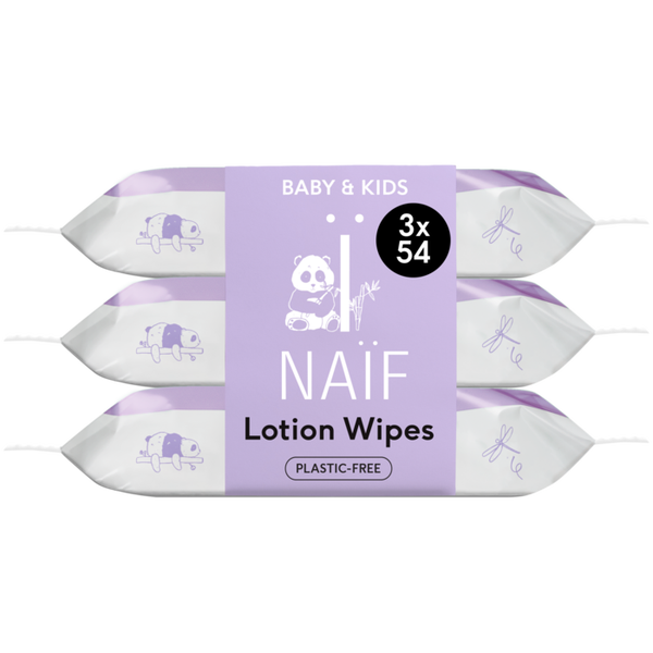 Naïf plasticvrije lotion billendoekjes 3 pack