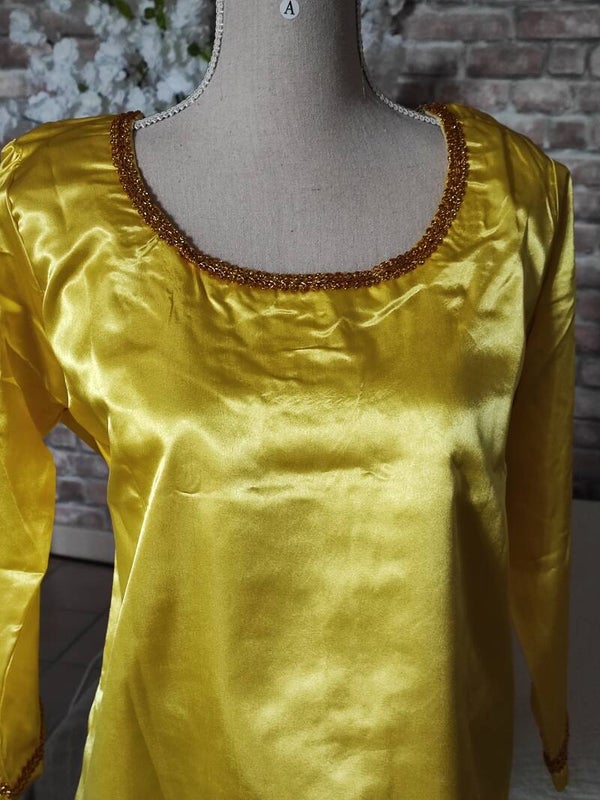 body en satin Jaune