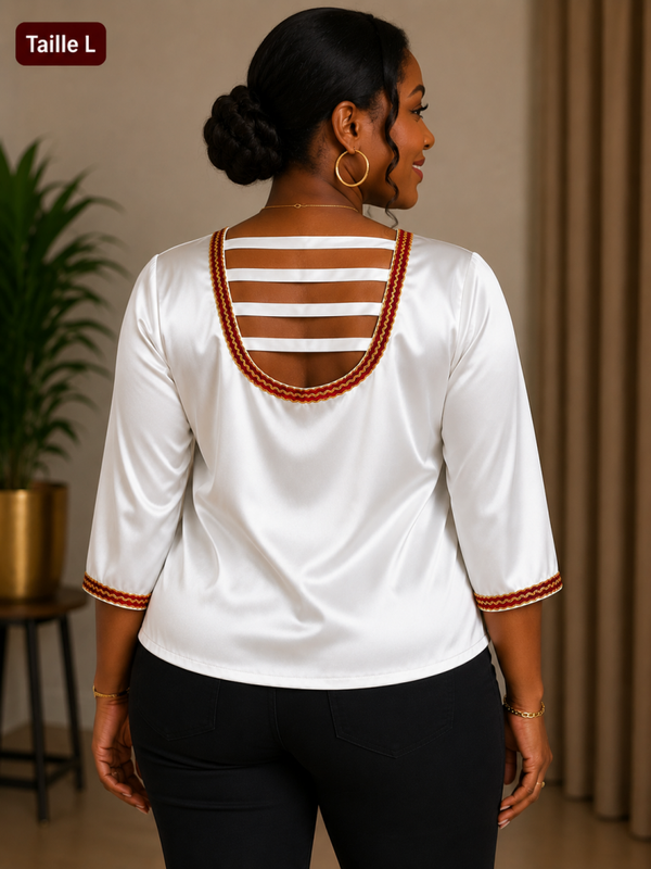 Haut en satin blanc