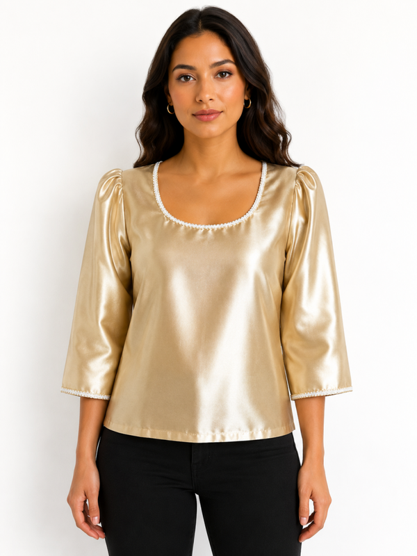 Haut en satin champagne