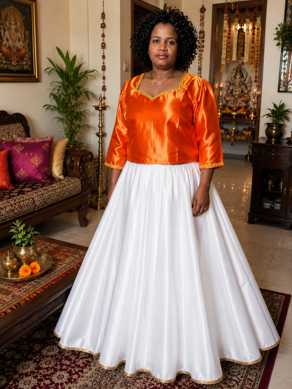 Haut en satin orange