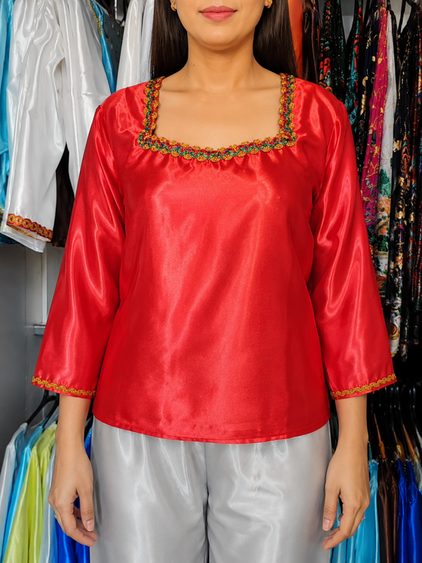 Body en satin rouge