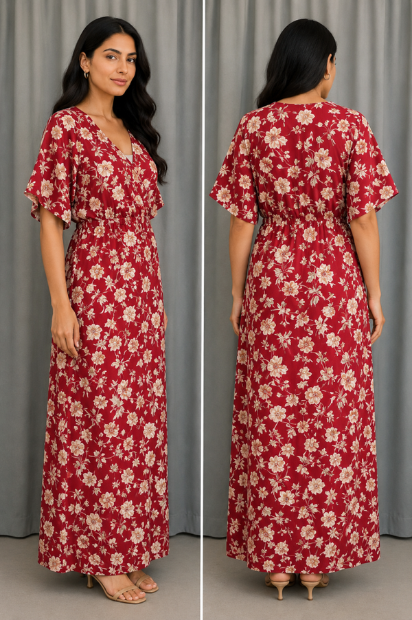 Robe longue fleurie
