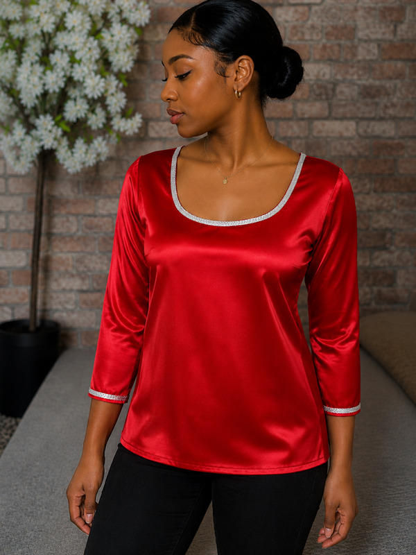 Haut satiné rouge