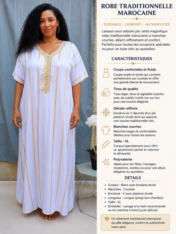 Robe traditionnelle marocaine blanche