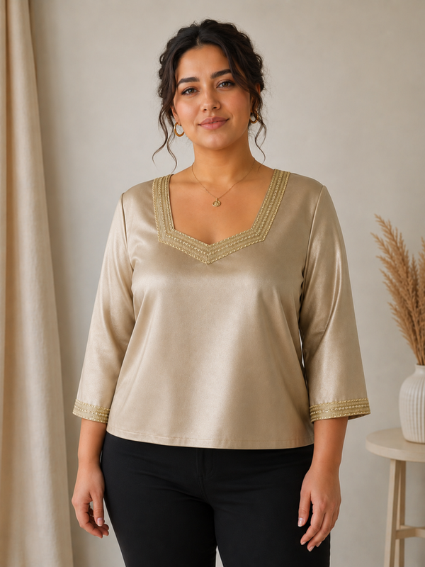 Haut en  satin champagne doré