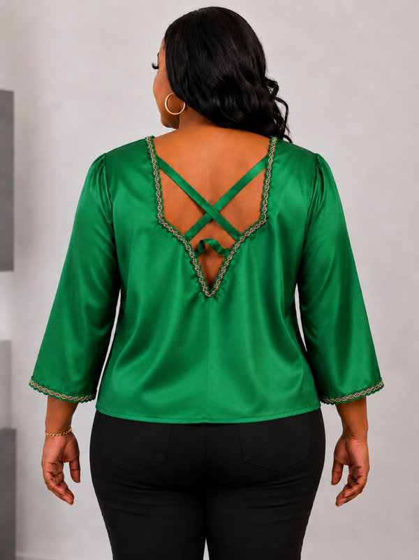 Body en satin vert