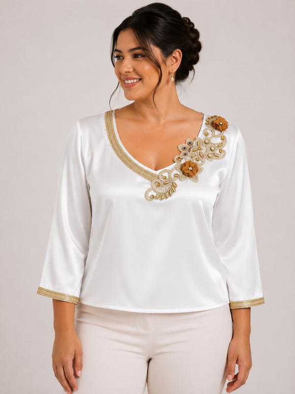 Body en satin blanc