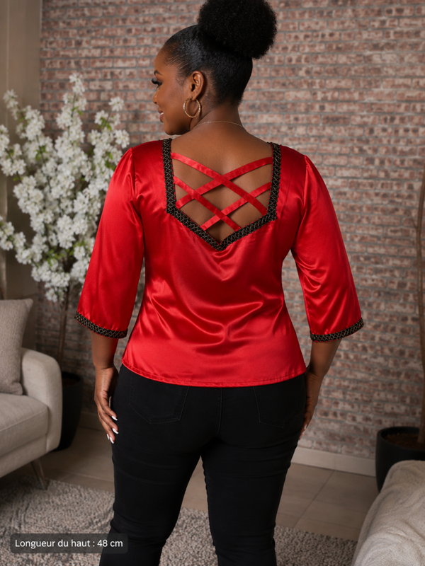 body satin rouge