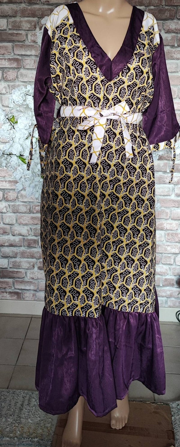Robe longue en wax