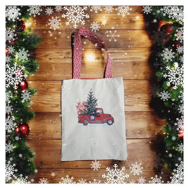 🎄“Balade Nordique” – Tote Bag Doublé Livraison de Sapin