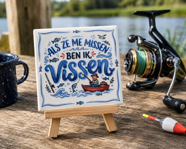 Tegeltje “Als ze me missen, ben ik vissen