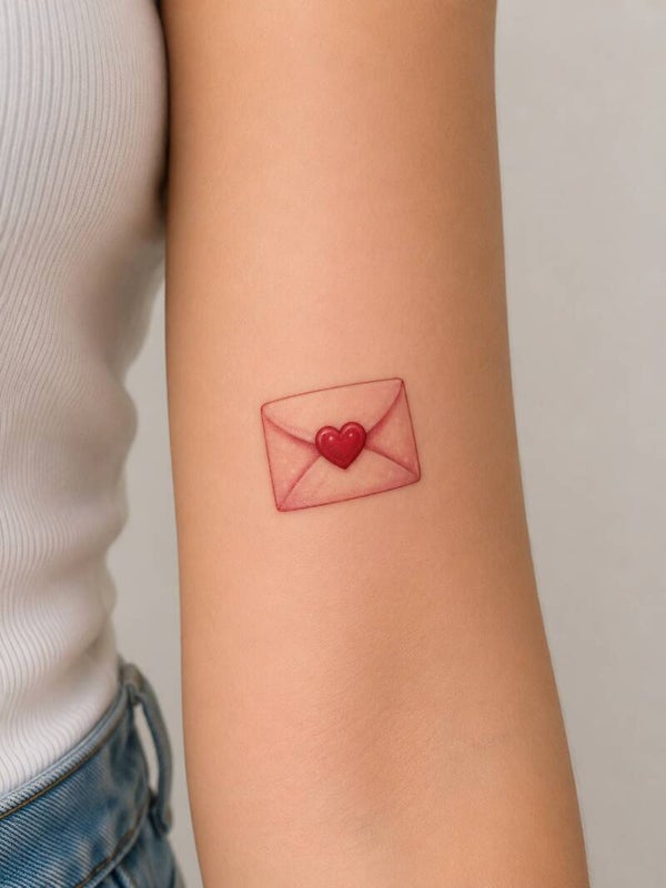 Tijdelijke tattoo liefdesbrief
