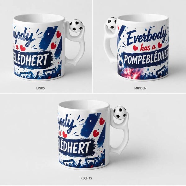 Voetbalmok met bal in oor – Everybody has a pompeblêdhert