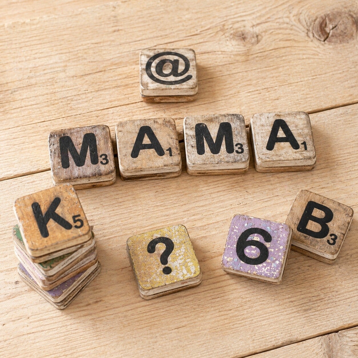 Houten letterblokjes 6x6 cm