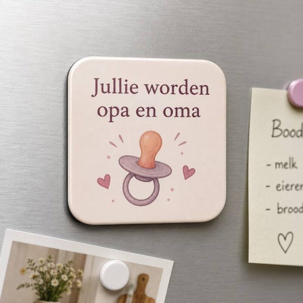 1151 Magneet "Jullie worden opa en oma" – Een bijzonder zwangerschapsnieuwtje