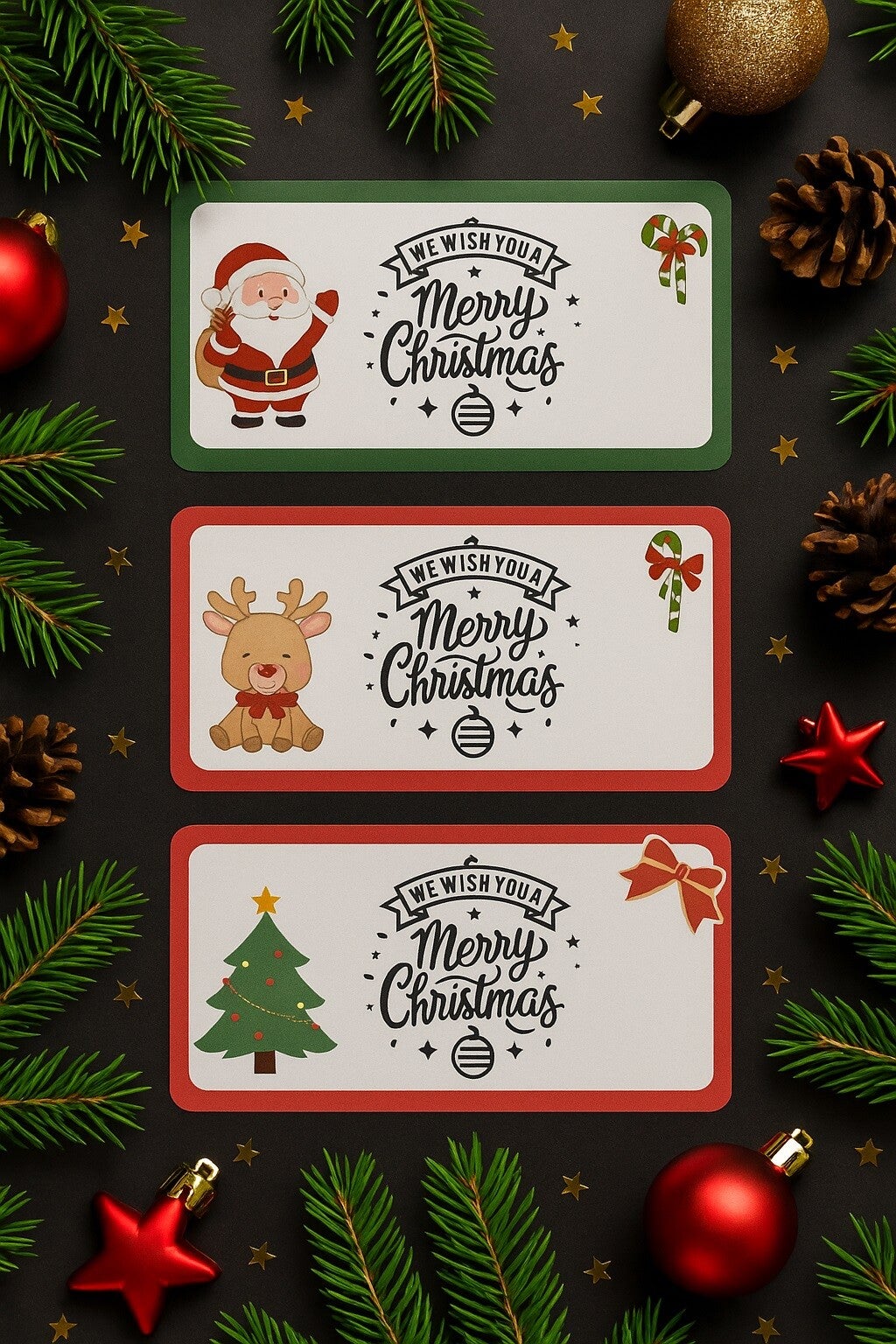 Kerststickerset Personaliseerbaar
