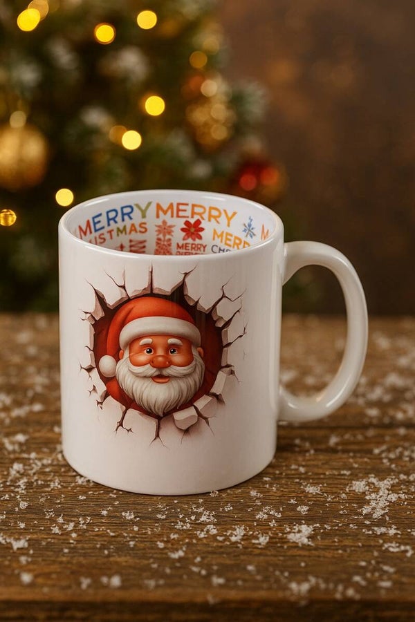 Kerst mok met grappige Santa print
