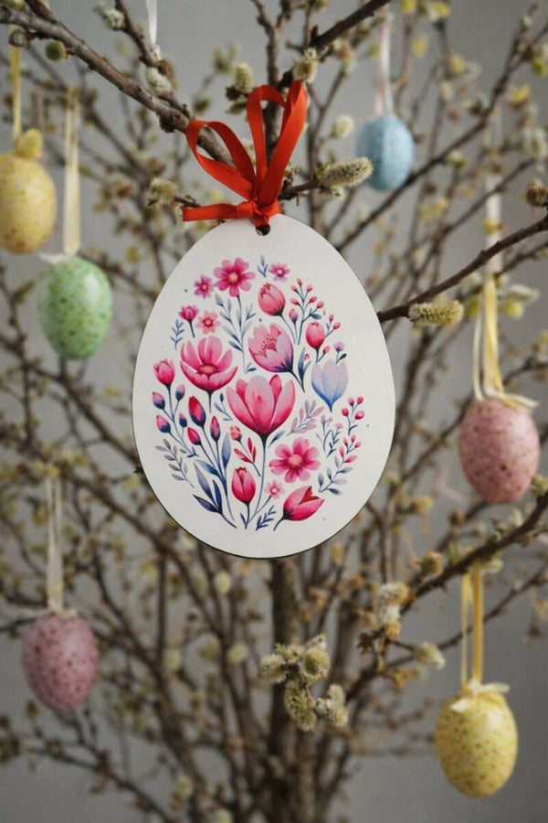 Paashanger met bloemenprint
