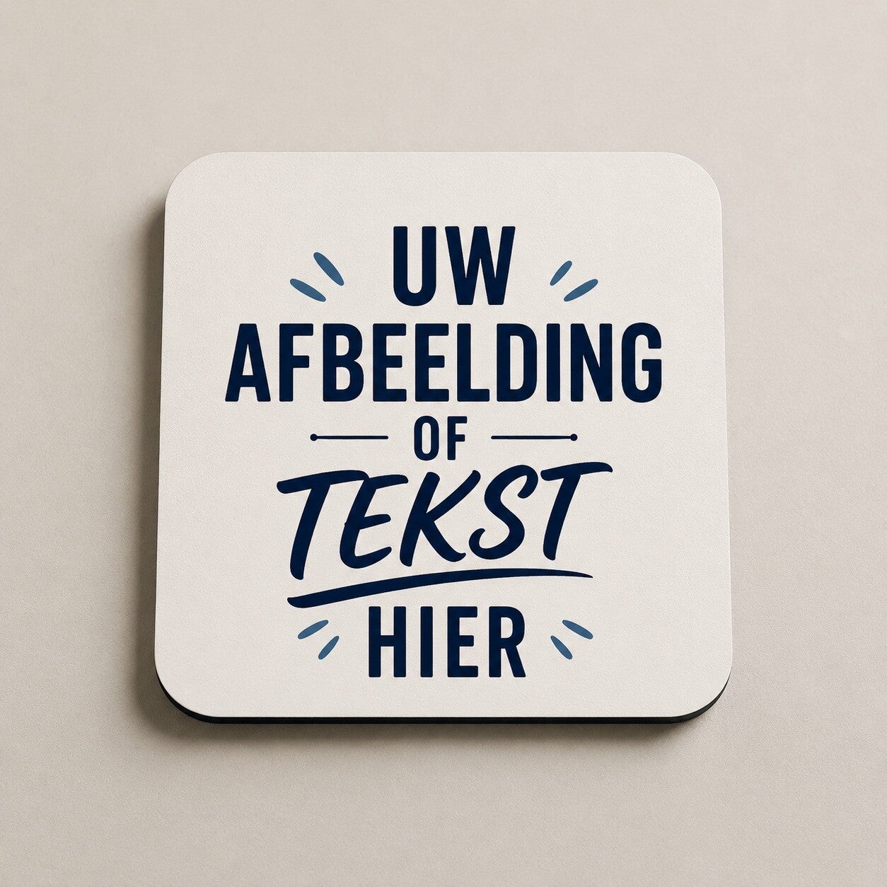 Persoonlijke Onderzetter met Eigen Foto of Tekst – Set van 6 Inclusief Houder