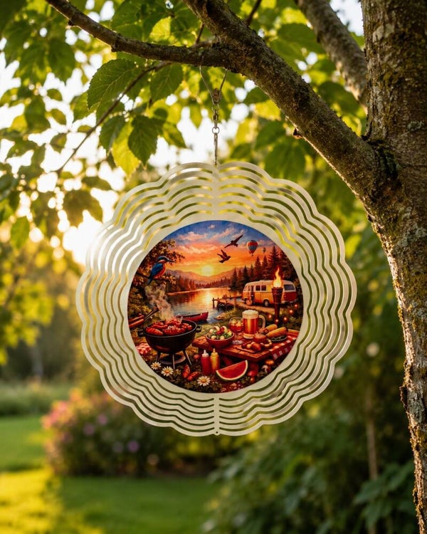 Zomerse Camping Windspinner 25 cm