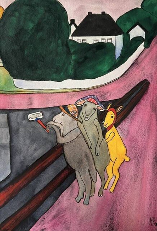 Søyene på broen tar en selfie