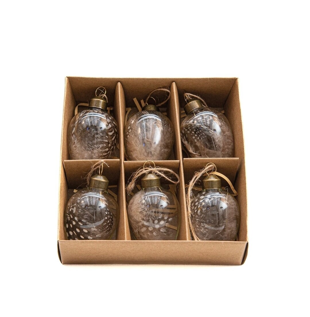 Glazen paaseitjes hangers met veer