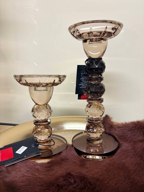 kandelaar bruin glas maat S