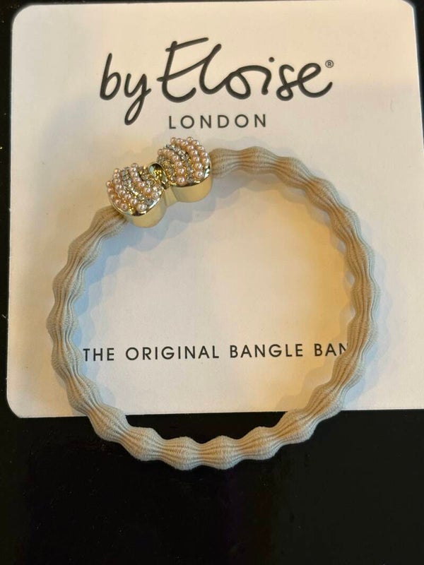 BEIGE MET STRIK BY ELOISE LONDEN HAARELASTIEK / ARMBANDJE