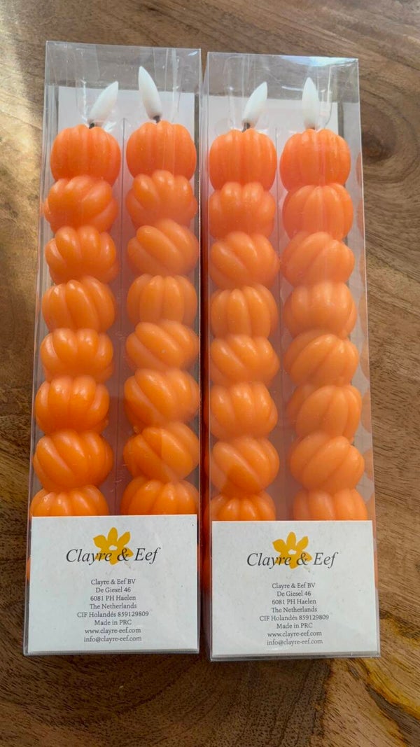 Pompoen led diner kaars Clare & Eef