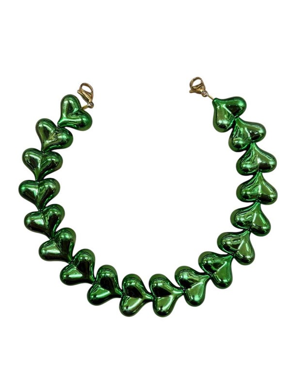 Hearts Phone cord groen metallic