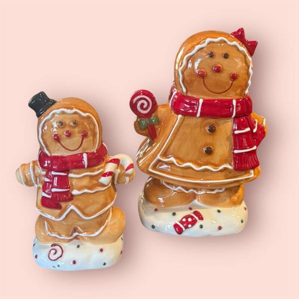 Voorraad pot peperkoek vrouwtje en mannetje