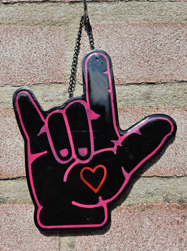 "Rock & Love" Hanger Zwart Roze