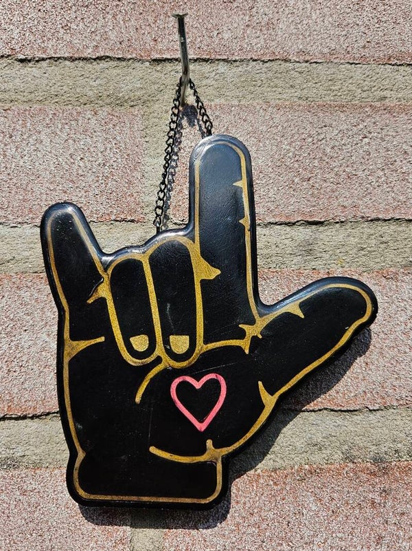 "Rock & Love" Hanger Zwart Goud 1