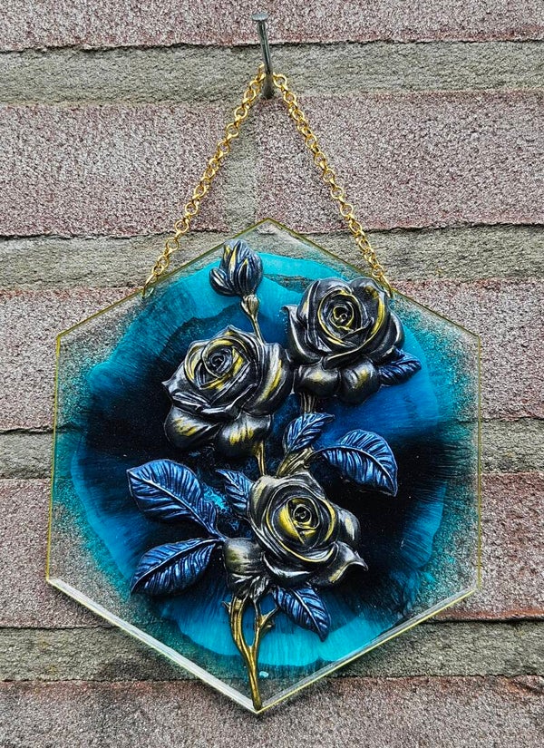 "Hanger" Boeket Rozen Blauw Zwart