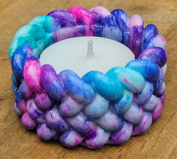 "Waxinelichthouder Knitted" Multicolor 3