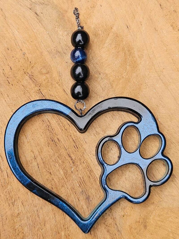 "Heart & Paw" Zwart Blauw