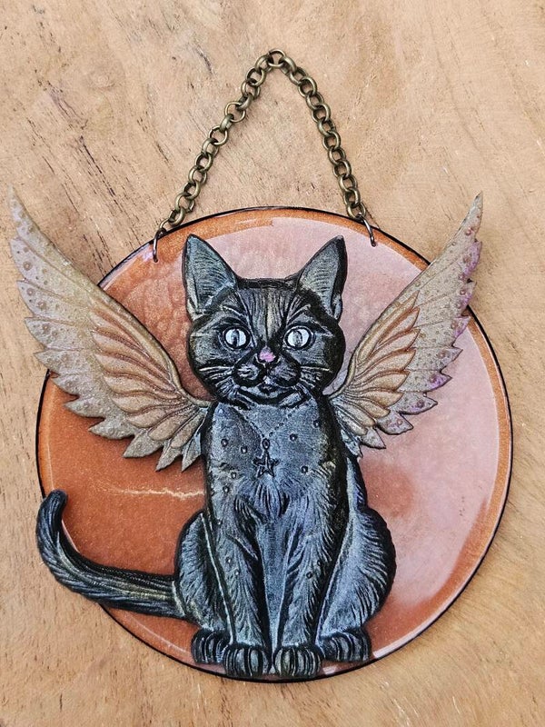 "Purrfect Kitty" Hanger Rond Zwart