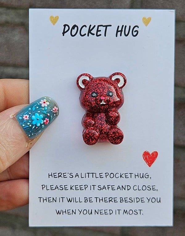 "Pocket Hug" Beer Glitter Rood