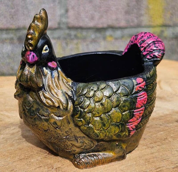 "Fien de Kip" Bakje Zwart Brons Roze